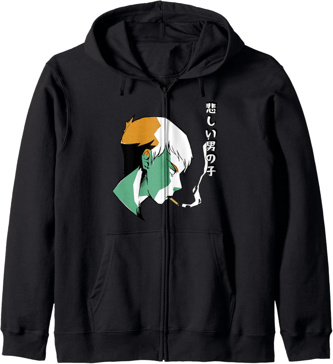 Japanische Vaporwave traurige Anime Junge Ästhetik Kapuzenjacke