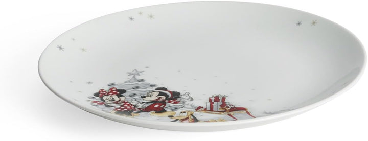 Disney Winter-Kollektion tiefer Teller 22cm aus Porzellan | Micky & Pluto Design – Offiziell lizenzi