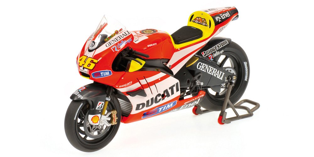 Minichamps 122110846 - Ducati Desmosedici - Valentino Rossi, Unveiling, Massstab: 1:12