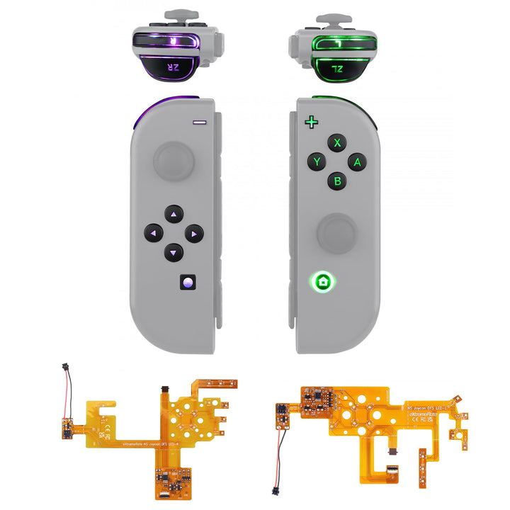 eXtremeRate LED Tasten Set für NS Switch Joycon,Leuchttaste ABXY Knöpfe Tasten Trigger Licht Buttons