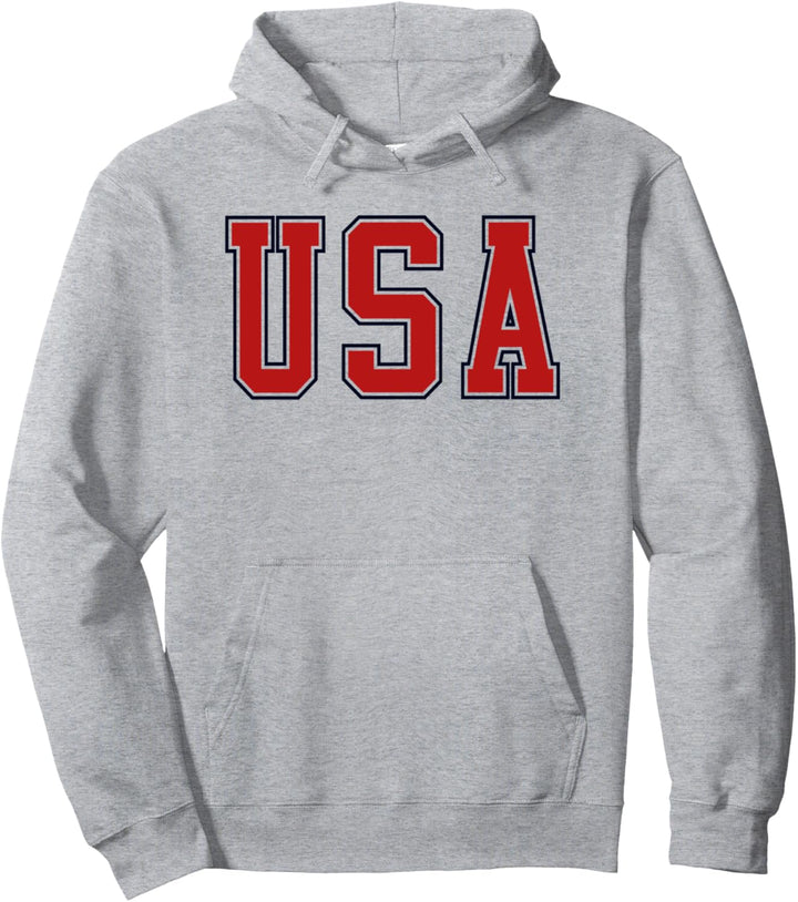 Trendy USA Letter Outline Pullover Hoodie