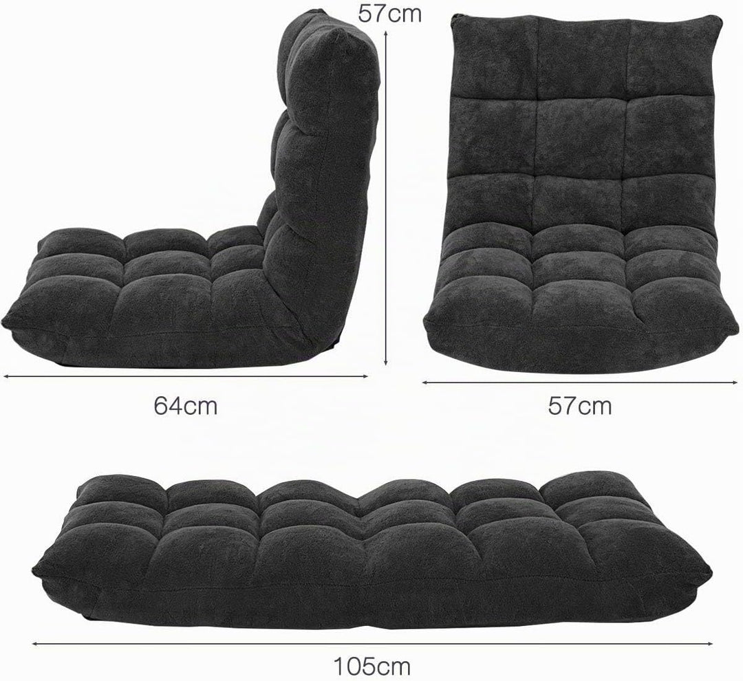 GOPLUS Bodenstuhl, Bodensofa mit Rückenlehne, Bodensessel mit Schlaffunktion, Floor Chair, Lazy Sofa