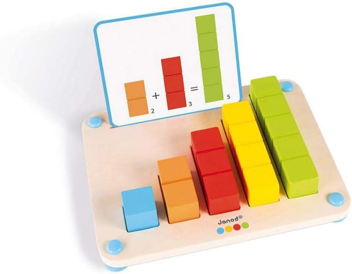 Janod - Essentiel - Zählen - Lernspiel aus Holz Babys und Kleinkinder - Zählen lernen - Farbe auf Wa