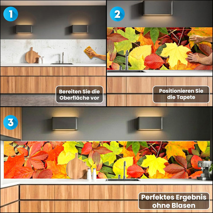 DIMEX Küchenrückwand Folie selbstklebend BLÄTTER | Klebefolie - Dekofolie - Spritzschutz für Küche |