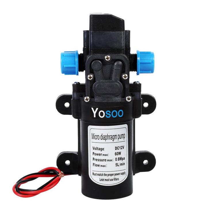 Membranpumpe Hochdruck Wasserpumpe, DC12V 5L/Min 115PSI Hochdruck Membran Automatisch Water Pumpe Wa