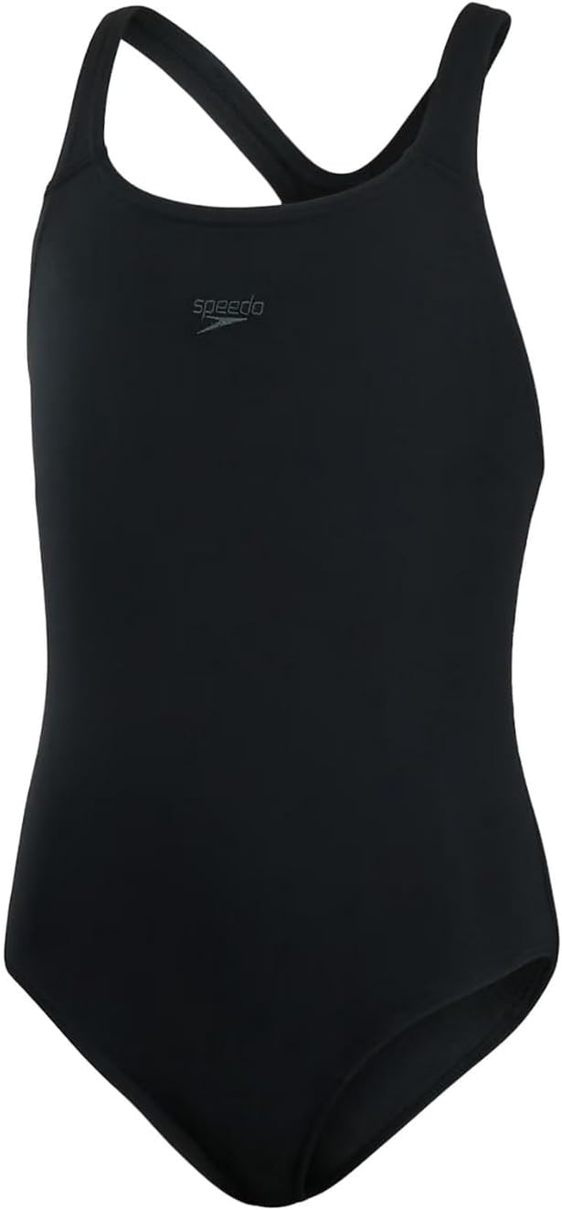 Speedo Mädchen Badeanzug Einteiler Powerflex Flyback Solid Youth Team Farben Badeanzug 7-8 Jahre Nav