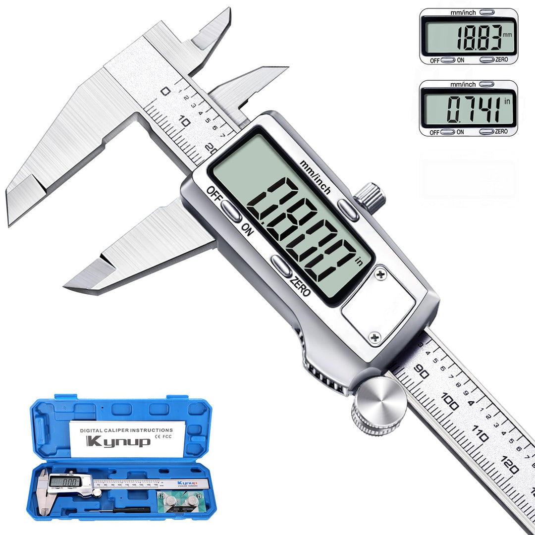 Kynup Messschieber Digital, 150 mm Schieblehre Digital Edelstahl, Elektronik Digitaler Messschieber
