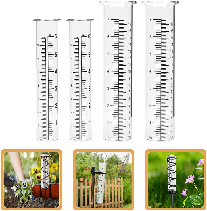 DOITOOL Ersatzglas Für Regenmesser 4 X Regenmesser Für Aussenbereich Regenmesser-Ersatzrohr Für Gart