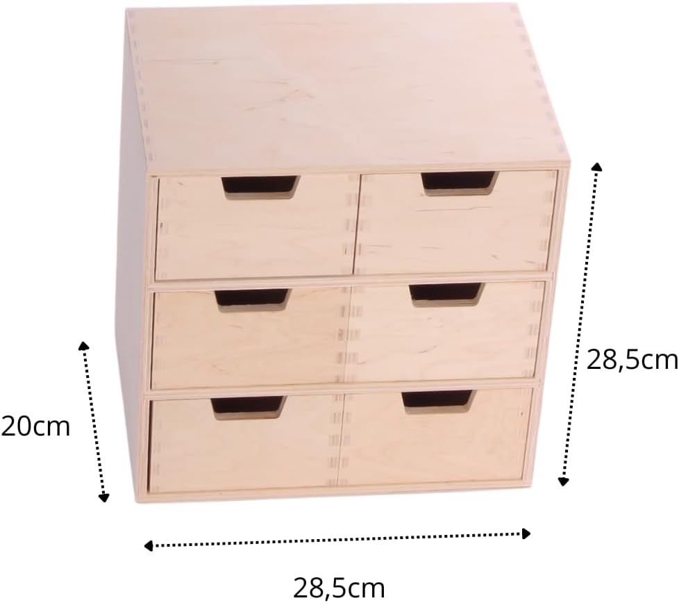 Schubladen-Box aus Holz – Elegante Minikommode für vielseitige Aufbewahrung | Premium Qualität, natü