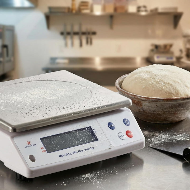 LOUIS TELLIER | Professionelle Elektronische Waage | 30 kg | IP53 | Genauigkeit 2 g | Abnehmbare Waa
