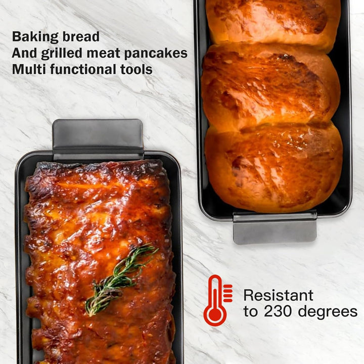 Generisch Brotbackform, Kastenform Brot, 2-in-1 Fleischpastetenform mit Ablaufrost, Backform Rechtec