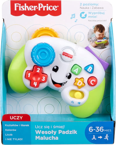 Fisher-Price Lernspass Spiel-Controller für Babys und Kleinkinder in Grün, Videospiel-Attrappe mit M