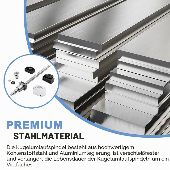 CNCMANS SFU1204 Kugelumlaufspindel, SFU1204 1500mm Edelstahl Ball Screw Gewindespindel mit Bearbeite