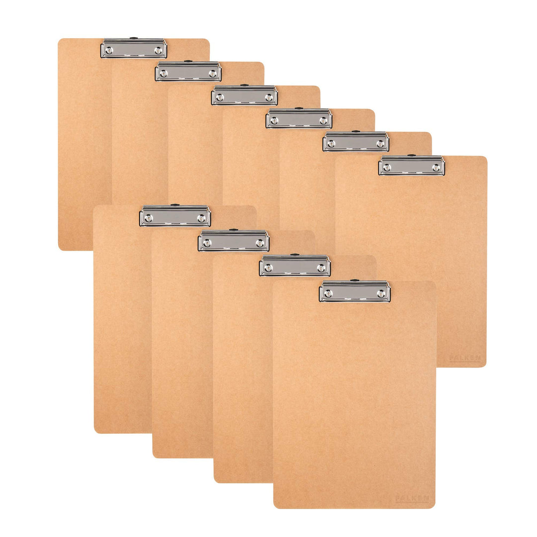 Original 10er Pack Falken Vegan-Klemmbrett Pure Nature. Made in Germany. DIN A5 Braun Ideal für Inve