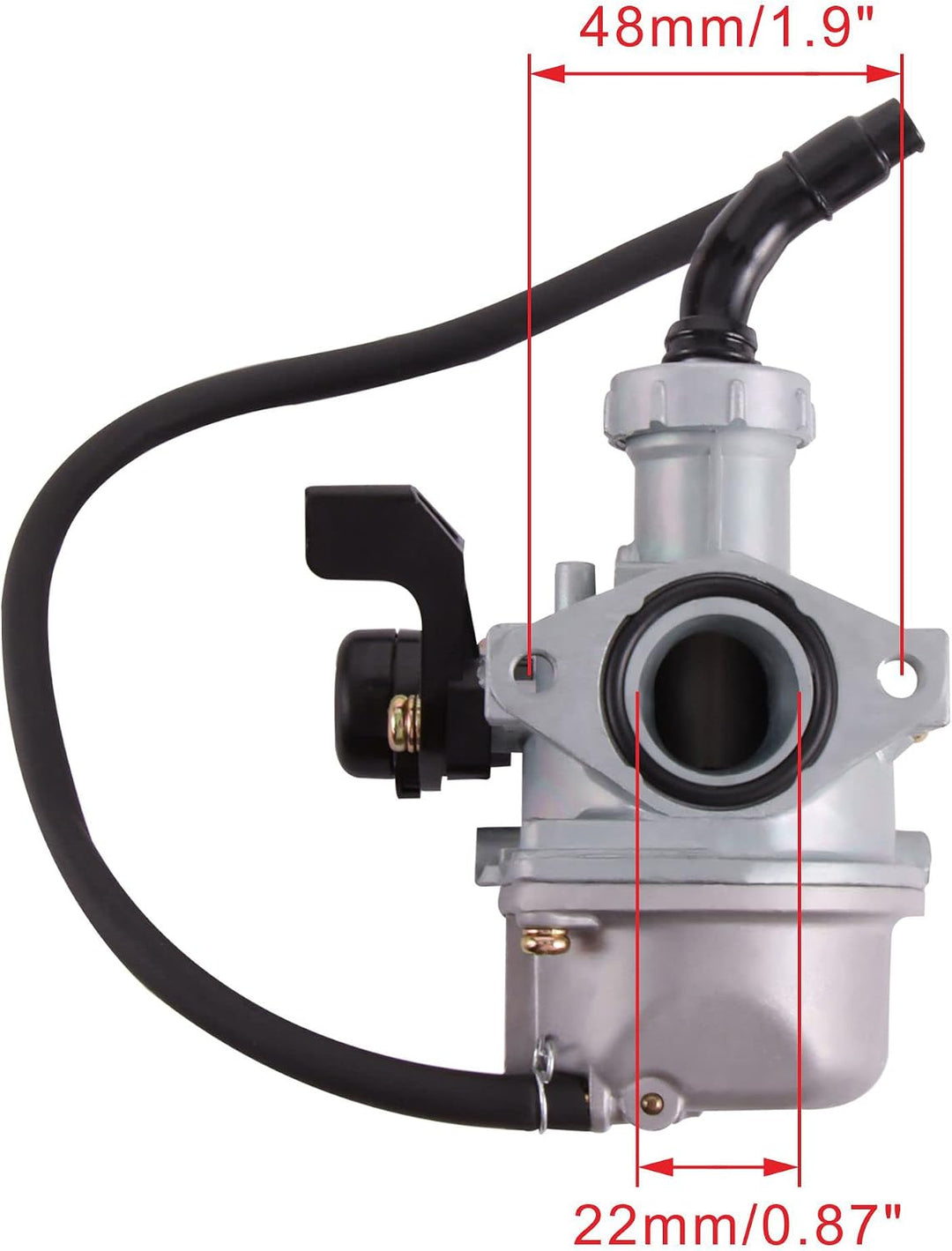WOOSTAR PZ22 Vergaser 22mm mit Kraftstofffilter Ersatz für 4 Takt 110ccm 125ccm Dirt Pitbike ATV Qua