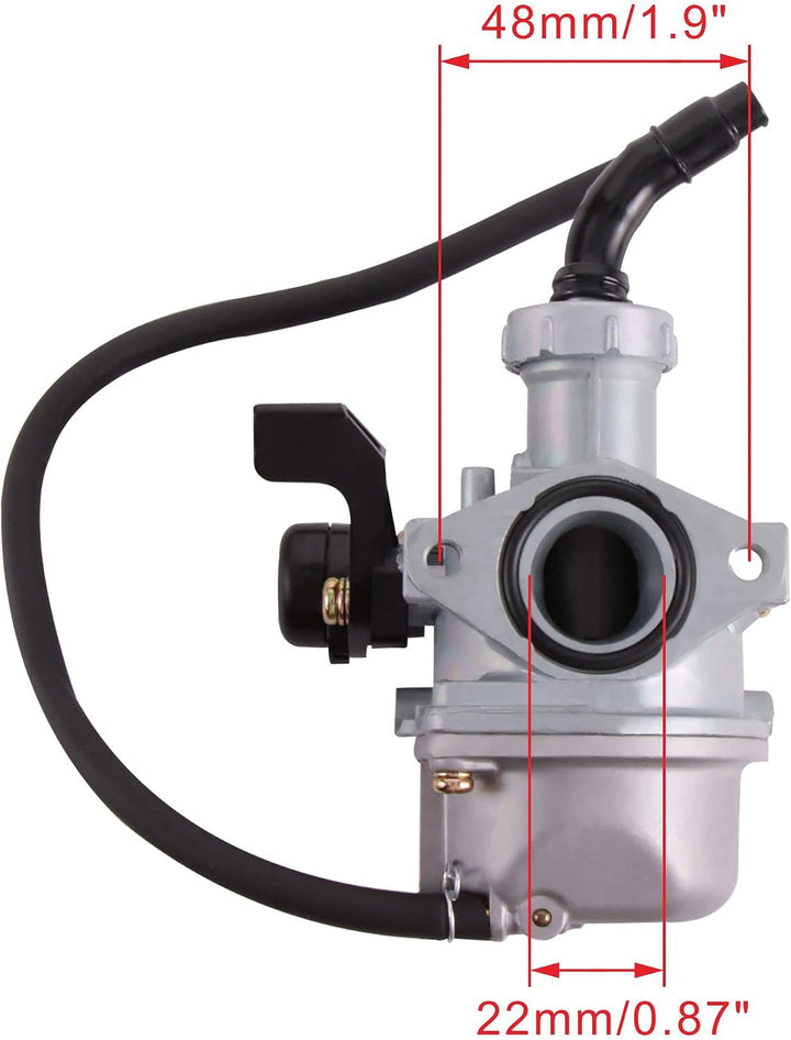 WOOSTAR PZ22 Vergaser 22mm mit Kraftstofffilter Ersatz für 4 Takt 110ccm 125ccm Dirt Pitbike ATV Qua