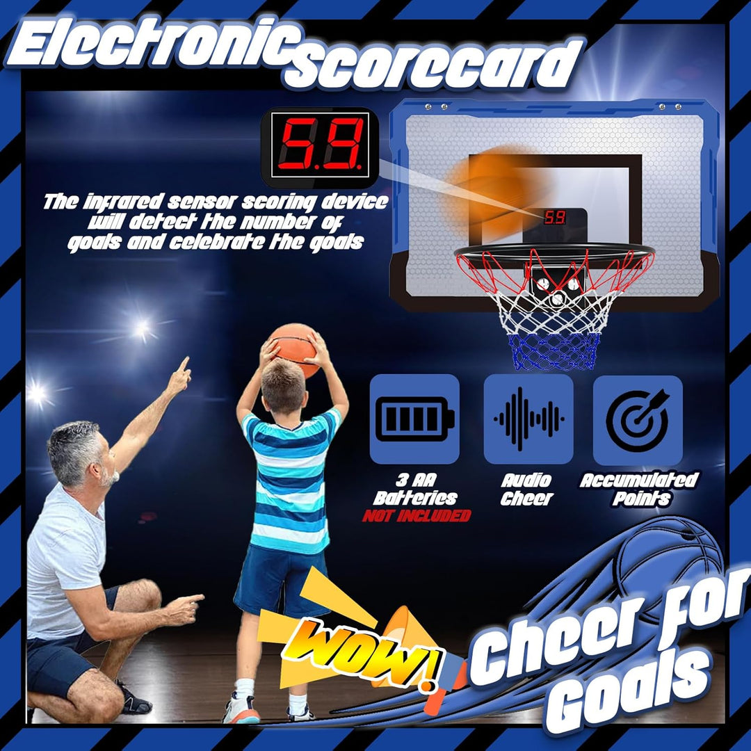 TEUVO Mini Basketballkorb Indoor Kinder mit 4 Ball, Tür Basketballkorb für Zimmer & Büro & Elektroni