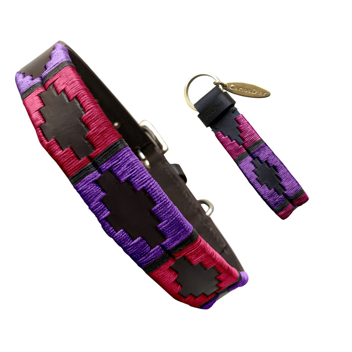Carlos Diaz Echtes Leder gewachstes Premium-Polo-Hundehalsband mit Stickerei XS XS (28-36cm) Braun,