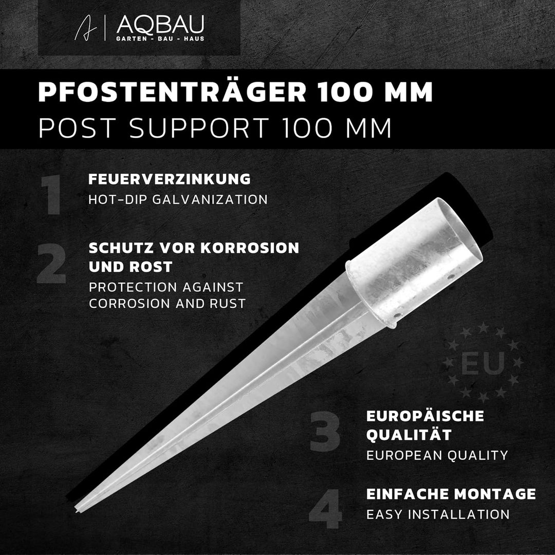 Einschlaghülse Rund 100 mm Pfostenträger Bodenanker Einschlaghülsen Einschlagbodenhülse Bodenhülse P