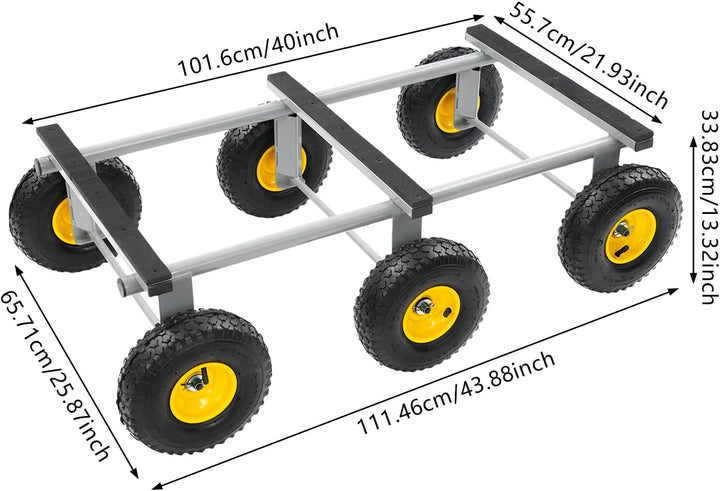 Plattenwagen Transportwagen Möbelwagen Plattformwagen 540 Kg/1200 lbs, 6 Räder, Schwerlast Lasten Ka