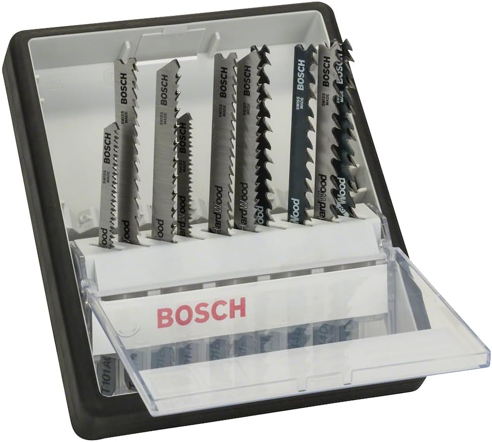 Bosch Accessories Professional 10tlg. Stichsägeblatt-Set Robust Line Wood Expert zum Sägen in Holz,