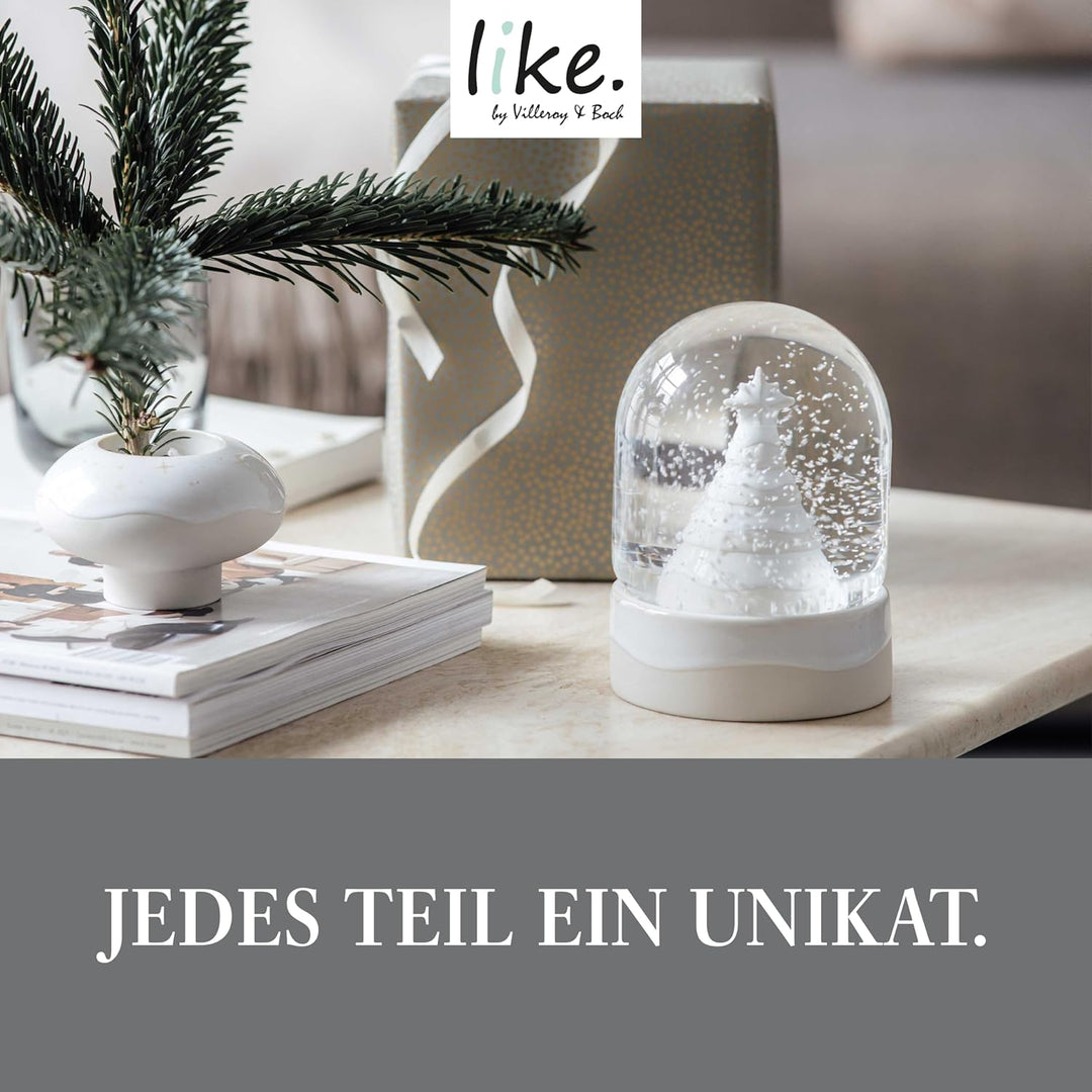 like. by Villeroy & Boch – Winter Glow Schneekugel, Weihnachtsdeko aus Premium Porzellan