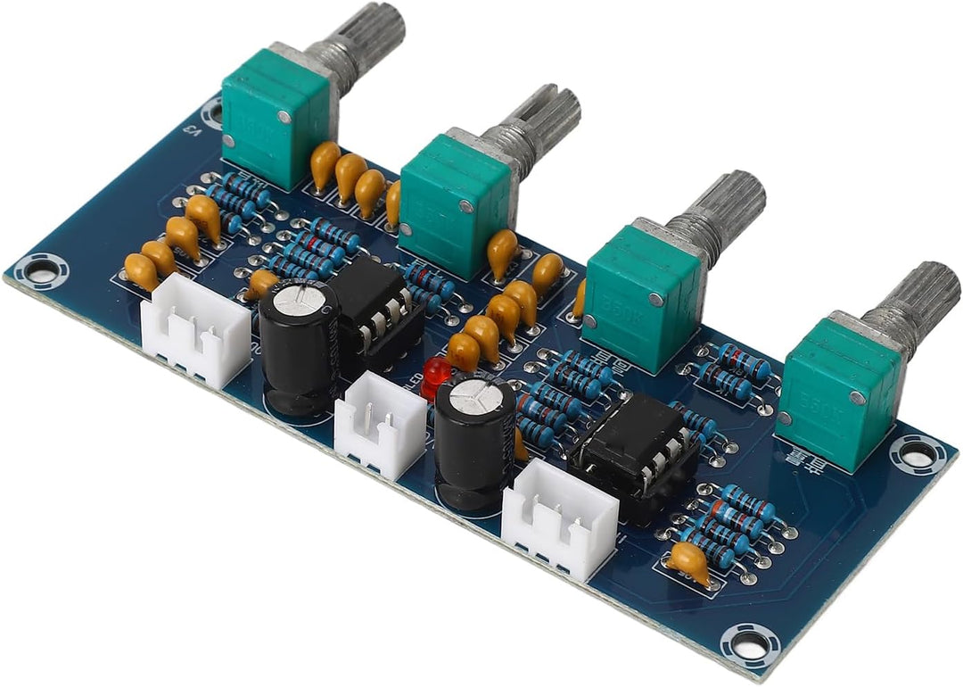 Dilwe Zweikanal-Vorverstärker-Tonsteuerungsplatine, Hohe Mittlere Bässe Einstellung Dual-Op-Amp-Chip