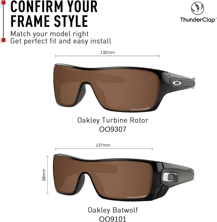 ThunderClap Polycarbonat Ersatzgläser für Oakley Turbine Rotor Sonnenbrillen OO9307 Braun-polarisier