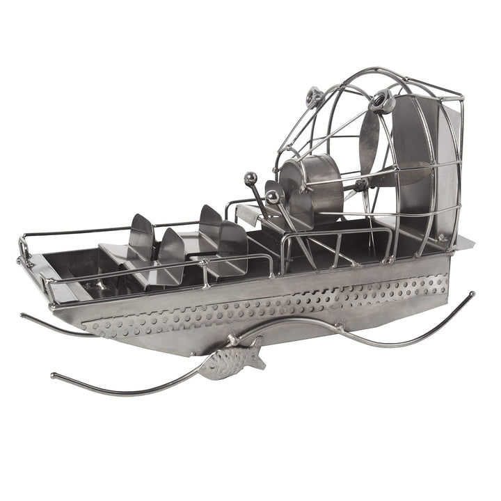BRUBAKER Deko-Objekt Metall Skulptur Propellerboot Airboat Sumpfboot