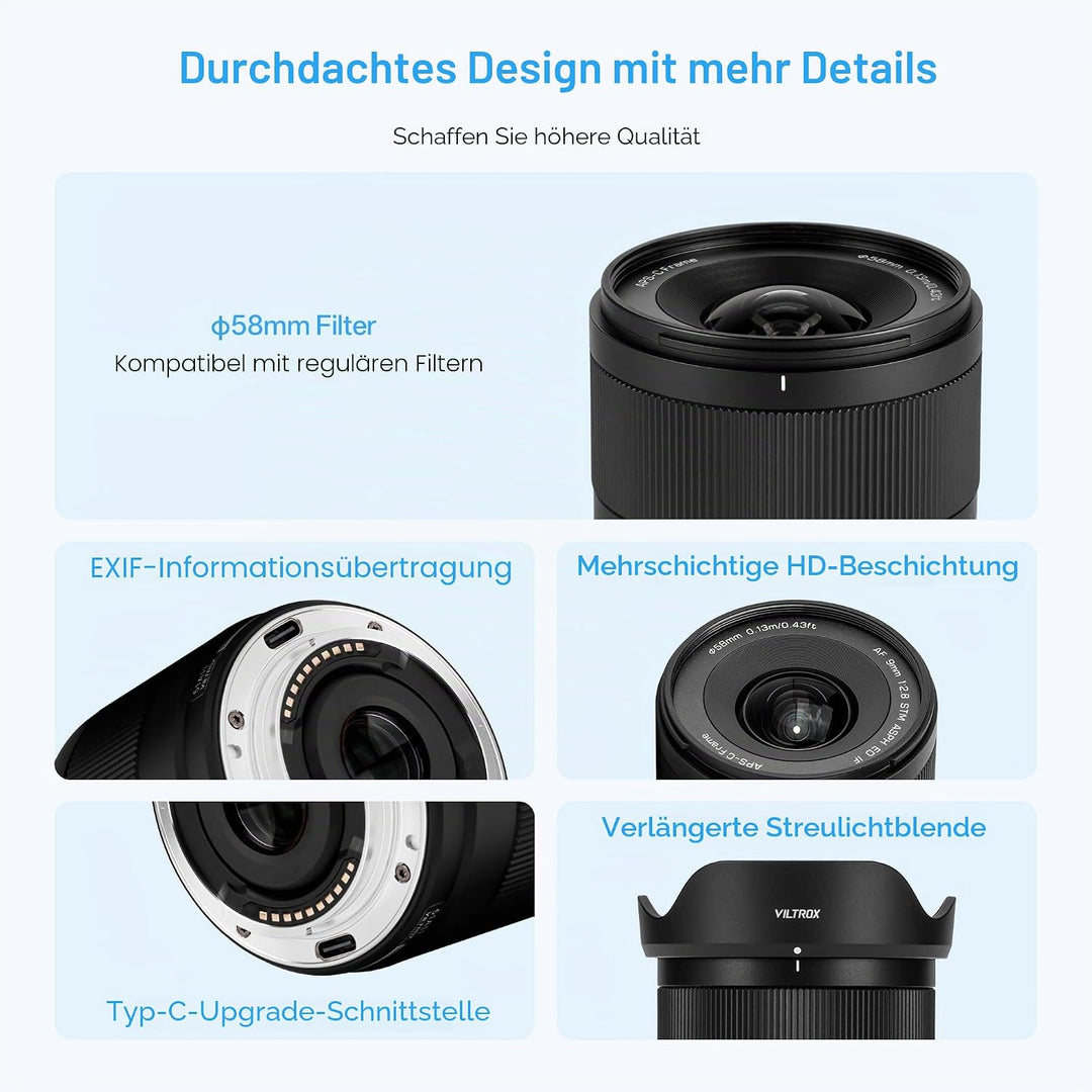 VILTROX AF 9mm F2.8 f/2.8 Air Objektiv für Fuji X-Bajonett, 113,8° Ultraweitwinkel-Autofokus-Porträt