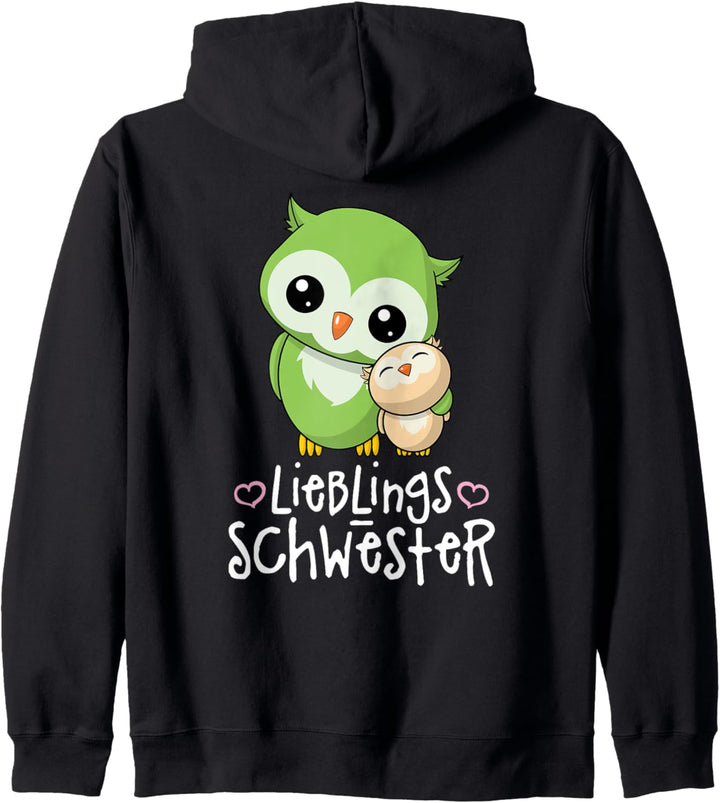Lieblingsschwester Grosse Kleine Schwester Kawaii Eule Eulen Kapuzenjacke