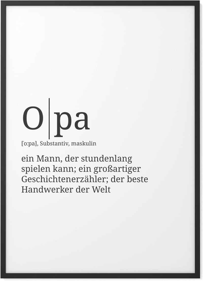 Papierschmiede® Definition: Opa, DIN A1 (59x84 cm), XXL Poster für Wohnzimmer, Schlafzimmer, Küche,