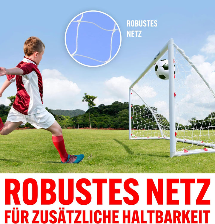 NET PLAYZ Fussballtore für den Garten, hochbelastbar, schneller Aufbau | Fussballgeschenke für alle