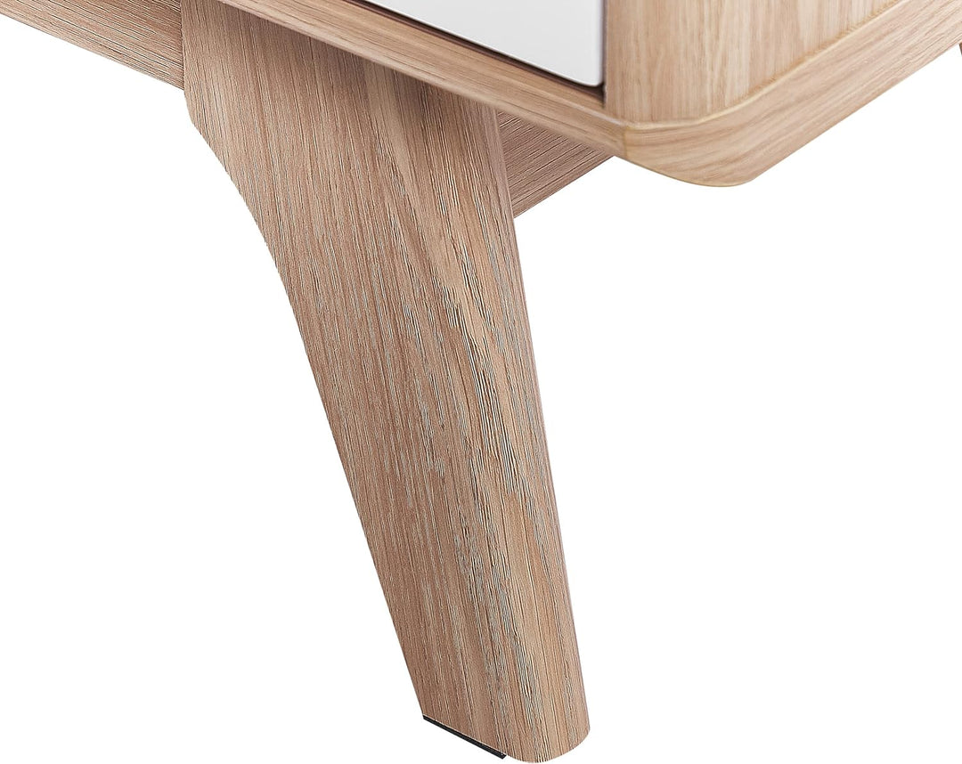 Fernsehtisch moderner Stil 2 Fächer MDF-Platte heller Holzfarbton / weiss Buffalo