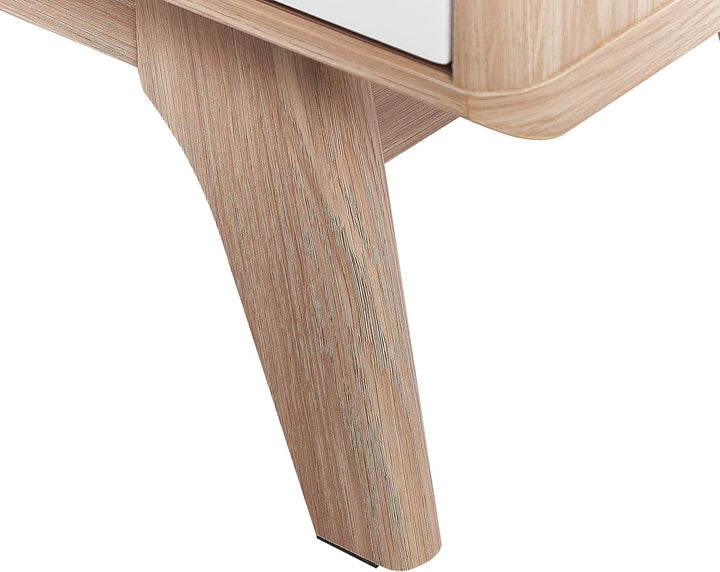 Fernsehtisch moderner Stil 2 Fächer MDF-Platte heller Holzfarbton / weiss Buffalo