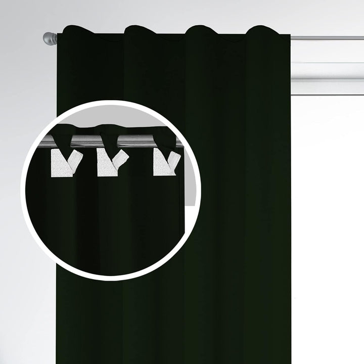 Vorhang mit Schlaufen Klettverschluss 1 Stück 250 H x 145 B cm Blickdichte Gardinen Fensterdekoratio