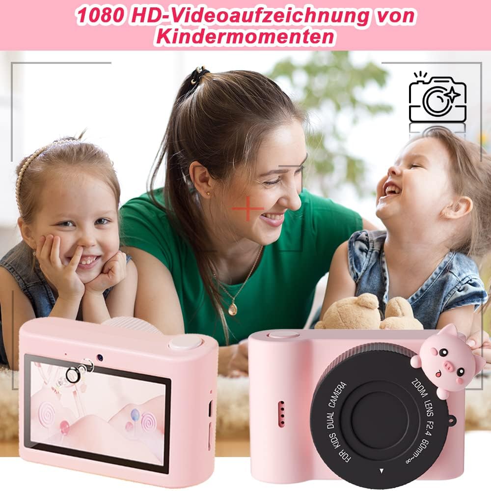 Kinderkamera, 48MP 1080P Sofortbildkamera Kinder mit 2,4 Zoll Touchscreen, Digitalkamera Kinder mit