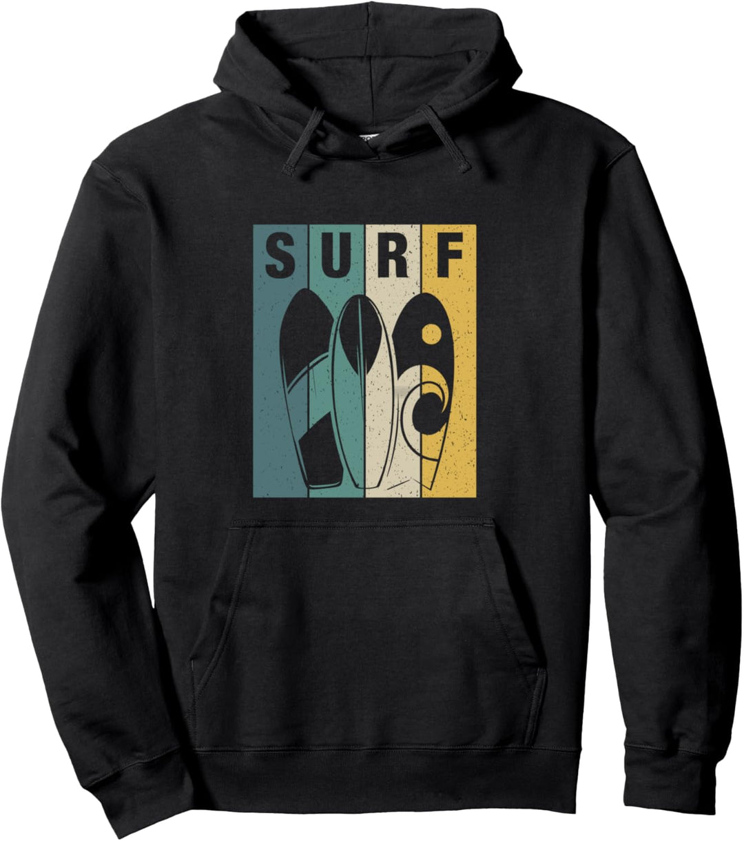 Surfer Vintage Hawaii Wellen Surfin Surfen Pullover Hoodie
