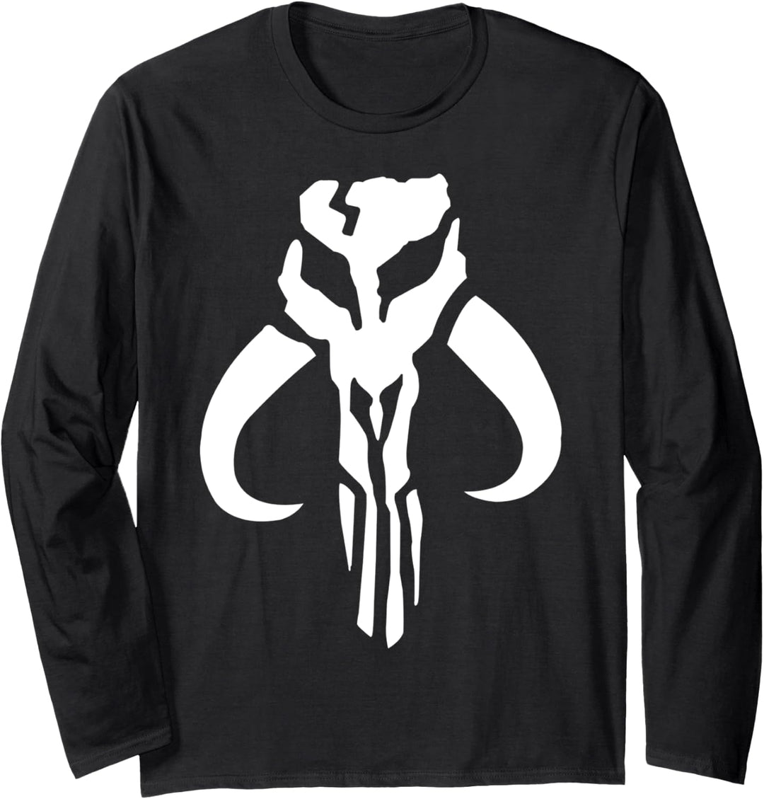 Star Wars Mandalorian Skull Light Chest Logo Langarmshirt