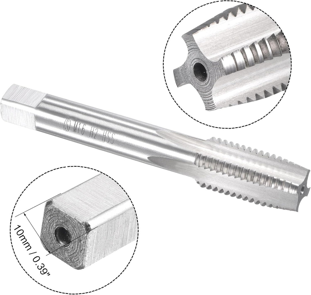 sourcing map Gewindebohrer M16 x 2mm Gewindebohrer mit Legierungswerkzeug, M16 x 2mm