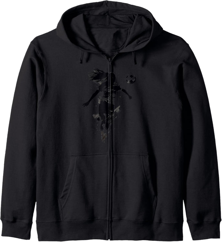 Soccer Girl Silhouette Fussball Spieler Frau Kapuzenjacke