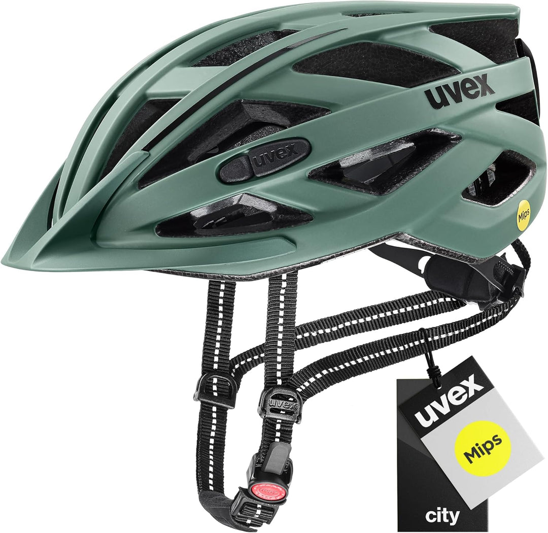 uvex Unisex – Erwachsene, city i-vo Fahrradhelm moss green matt 52-57 cm Single, moss green matt 52-