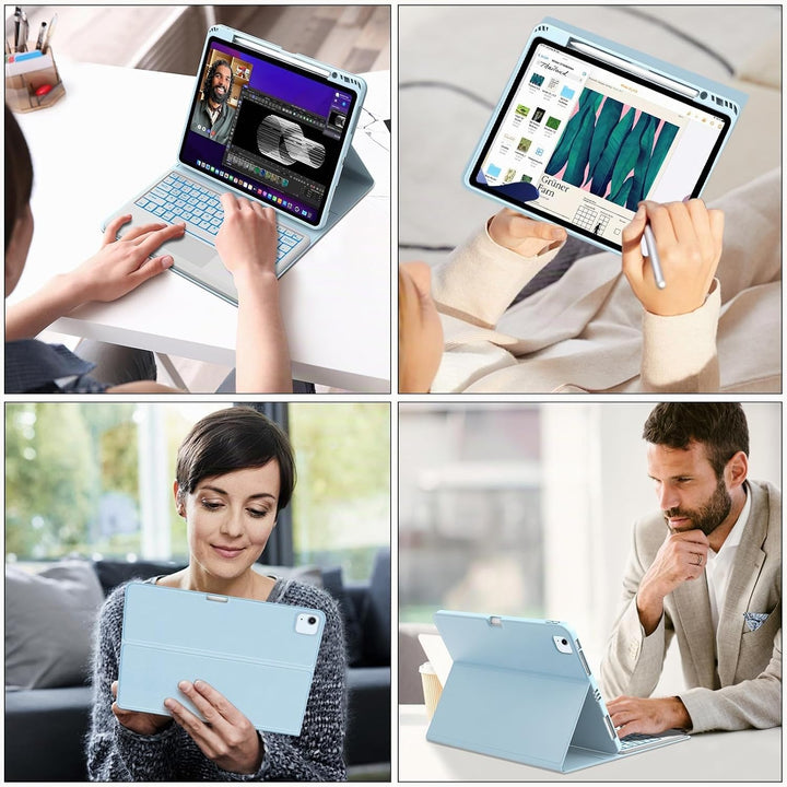 Tastatur für iPad Air 13" M4 2026/M3 2025/M2 2024 mit Touchpad, Hülle Tastatur für iPad Pro 12.9 6/5