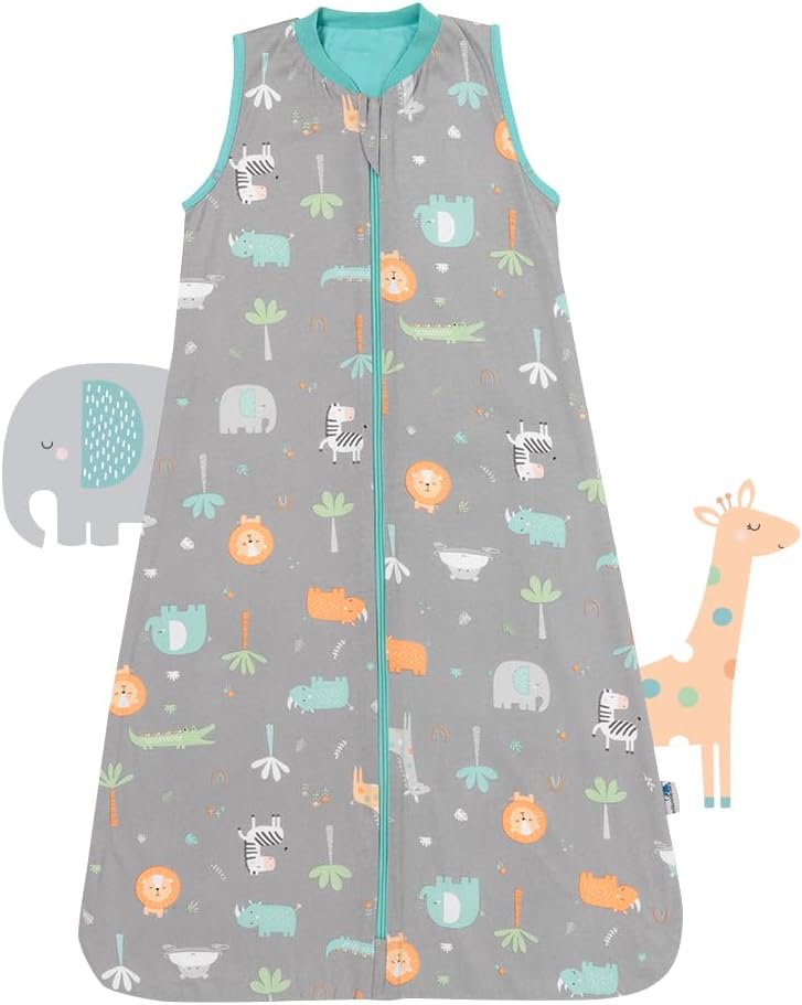 Schlummersack leicht gefütterter Babyschlafsack Frühjahr/Sommer 1.0 Tog für Mädchen und Jungs - in v