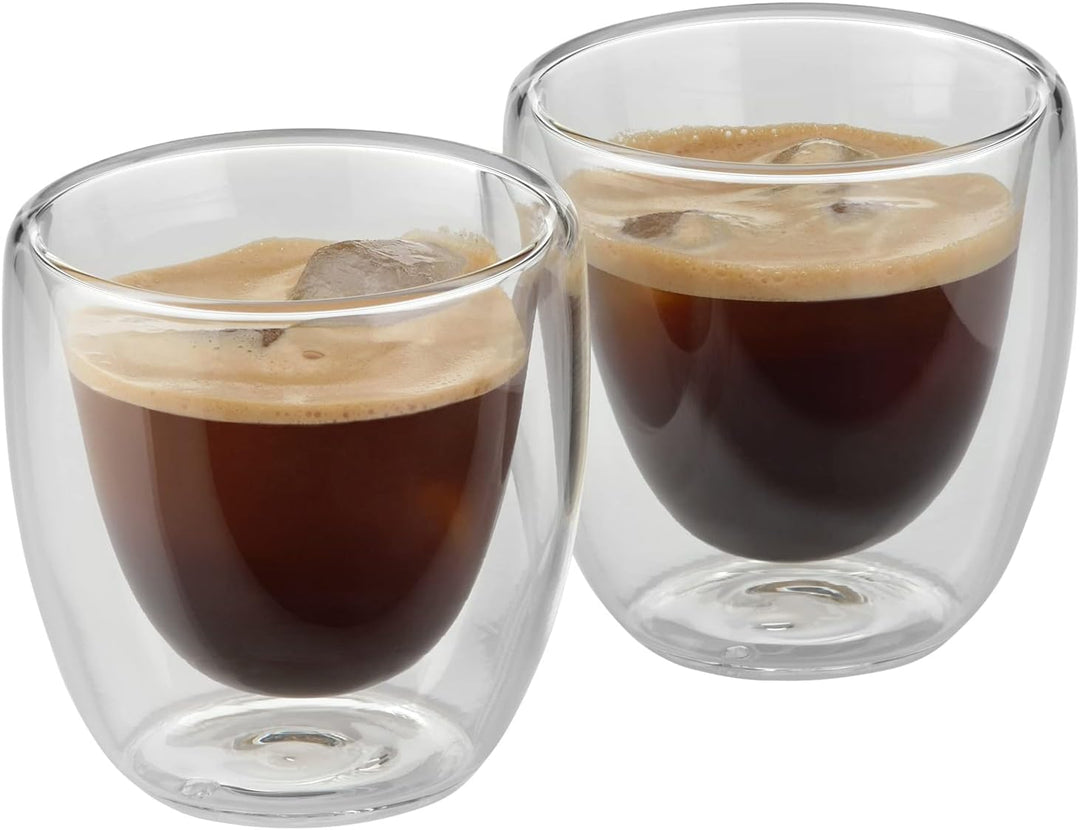 WMF Kult doppelwandige Espressotassen Glas Set 6-teilig, doppelwandige Gläser 80ml, Schwebeeffekt, T