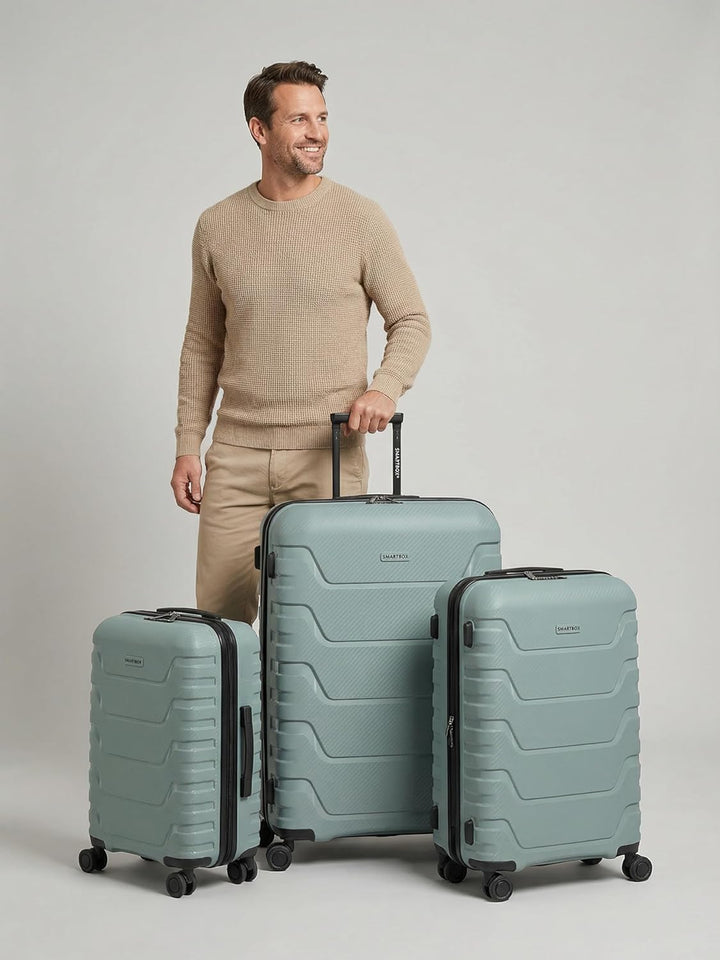 Smartbox Koffer Set 3-teilig Erweiterbar, Hartschalen Reisekoffer Set S M L, Leichtes Polypropylen,