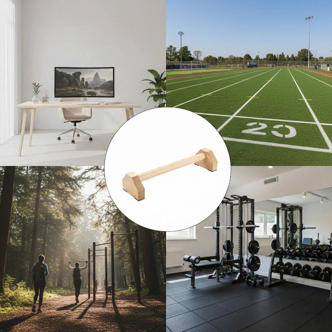 Liegestützgriffe, 2 Push Up Bars, Handstandstange, Holz Parallettes, mit Zwei Abnehmbaren Griffschla