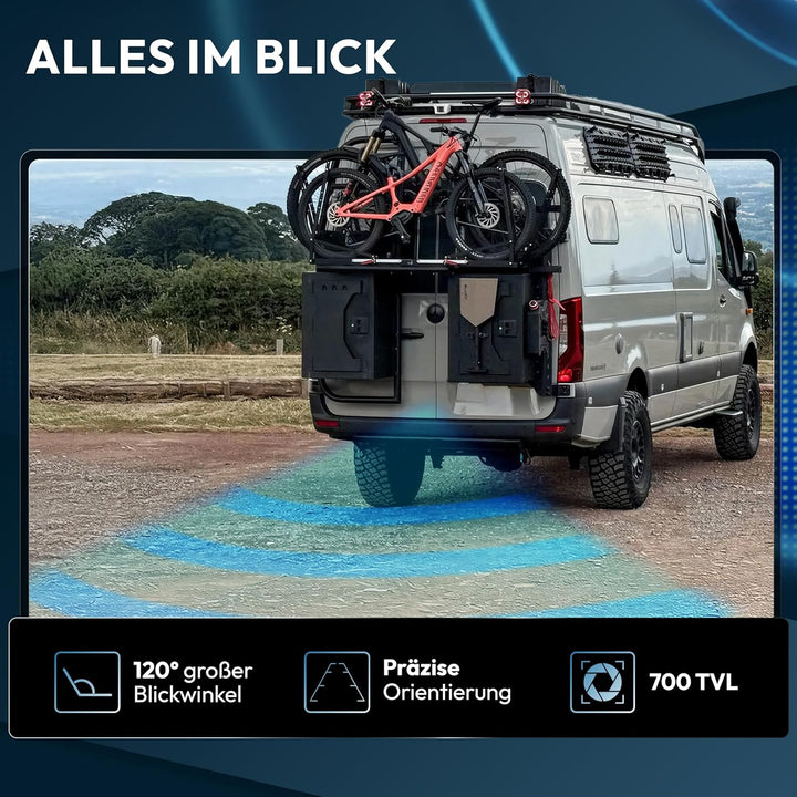 VSG24 Rückfahrkamera 7" Transporter-Set Transit inkl. Kamera, Monitor, Kabel - Wasserdicht Nachtsich