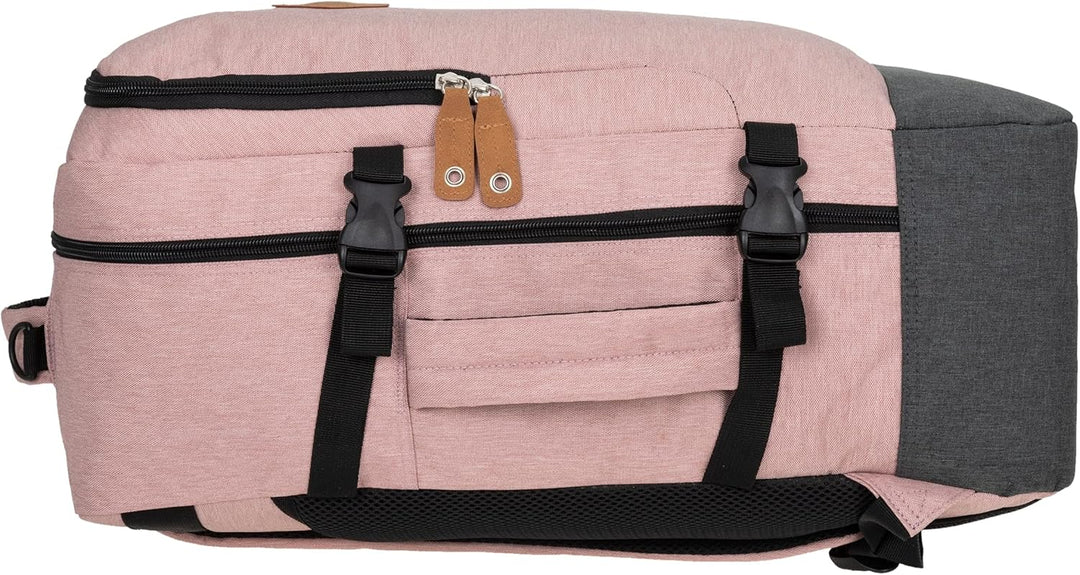 BESTWAY Cabin 40223 Retro Reiserucksack Kabinenrucksack Leichtgepäck Rucksack + Koffergurt Soft Pink