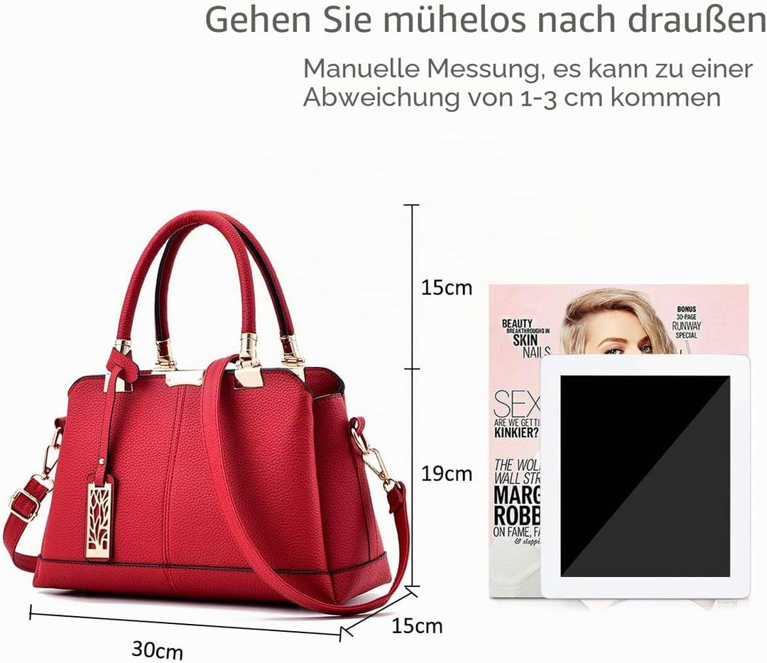 NICOLE & DORIS Damen Handtaschen Elegante Damen Tasche Designe Frauen Umhängetasche PU Weiche Ledert